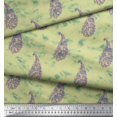 thumbnail image 2 of Soimoi Yellow Poly Georgette Fabric Leaf & Paisley Printed Fabric 1 Yard 52 Inch Wide, 2 of 2