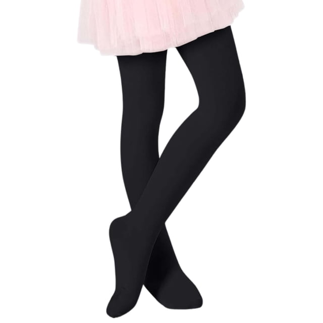 MIASHUI Collants pour Filles Collants de Ballet pour Filles Bas de Danse Collants, Noir, 4-5 Ans