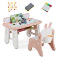 thumbnail image 2 of Costway Kids Drawing Table & Chair Set Graffiti Toddlers Art Activity Table & Chair Pink, 2 of 10