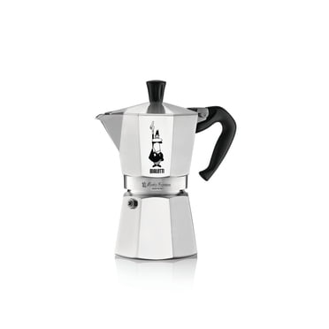Bialetti - Moka Express Moka Pot 6 Cups, Iconic Espresso Maker, Stovetop, Makes Italian Coffee, Aluminum, Silver