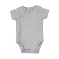thumbnail image 1 of MIASHUI Baby Short Sleeve Side Snap Bodysuit Unisex Solid Color Soft Clothes,Grey,3-6 Months, 1 of 2