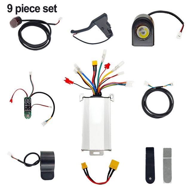 MYG for 36V 350W Electric Scooter Controller Meter Set Conversion Kit for 8.5 Inch Scooters with Throttle Headlight Taillight Adapter Cable Communication Cable Meter Cover Brake Handle