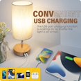 thumbnail image 3 of Bedside Lamps with USB Port - Touch Control Table Lamp for Bedroom Wood 3 Way Dimmable Nightstand Lamp Set of 2 with Rou, 3 of 7