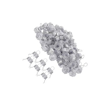 Maytalsory 50x Christmas Ornament Tops Caps Christmas Ornament Hangers Caps Replacement Silver Silver 0.55 inch