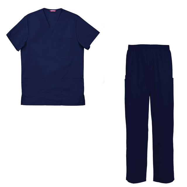 Men's Scrubs Set Scrub Top and Pants Scrubs Set