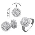 thumbnail image 3 of RYRDWP Ladies Fashion Necklace Earrings Diamond Ring Three-piece Set, 3 of 8
