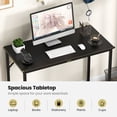 thumbnail image 4 of Gymax 40-Inch Small Computer Desk Home Office PC Workstation w/ Heavy-duty Metal Frame Black, 4 of 6
