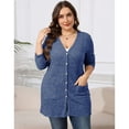 thumbnail image 3 of AviBest Plus Size Cardigans for Women Lightweight Long Sleeve Open Front Button Up Fall Thin Cardigans with Pockets, 1XL-5XL, 3 of 6