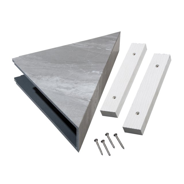 PALISADE Vinyl Waterproof Corner Shower Shelf Smoky Sky Urban Slope 14.56 x 7.12 in