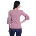 thumbnail image 4 of Moomaya T-Shirt Court pour Femmes en Coton Imprimé à Manches à Volants Grande Taille, 4 of 4