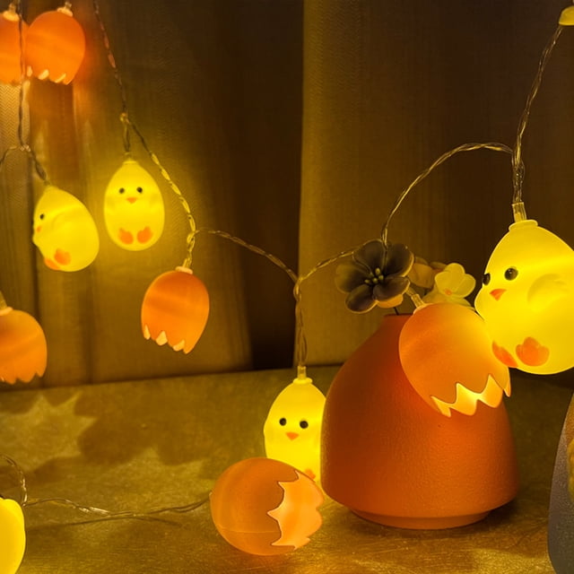 Birdeem Outdoor String Lights, Outdoor Lighting Products, Easter Day Decoration Lights String Lights Outdoor Broken Yellow Chicken Colorful Lights String Lights, String Lights Indoor