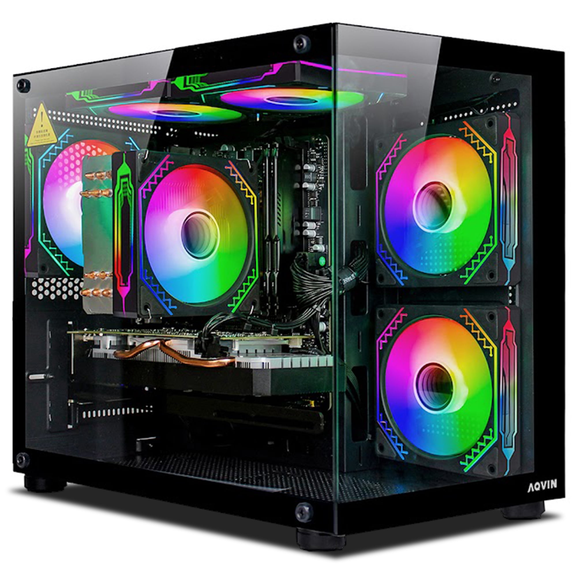 Gaming PC AQVIN-NEON Desktop Computer Tower - RGB |Intel Core i7 upto 4.60GHz 6-core processor, 32GB DDR4 RAM, 1TB NVMe SSD, GeForce RTX 3050 6GB, Windows 11.