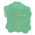 thumbnail image 1 of Inkdotpot Pack Of 50 Made With Love Wedding Paper Tags DIY Craft Bracket Shape Real Gold Foil Hang Tags, 1 of 7