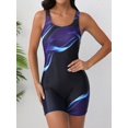 thumbnail image 2 of Charmo Women's One Piece Swimsuits Boyleg Shorts Full Coverage Slimming Bathing Suits Athletic Racerback Modest Swimwear, 2 of 7