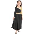 thumbnail image 3 of RUNQHUI Robe de Danse Métallique Dorée pour Filles, Prière Lituricale, Culte, Danse, Noir 14, 3 of 7