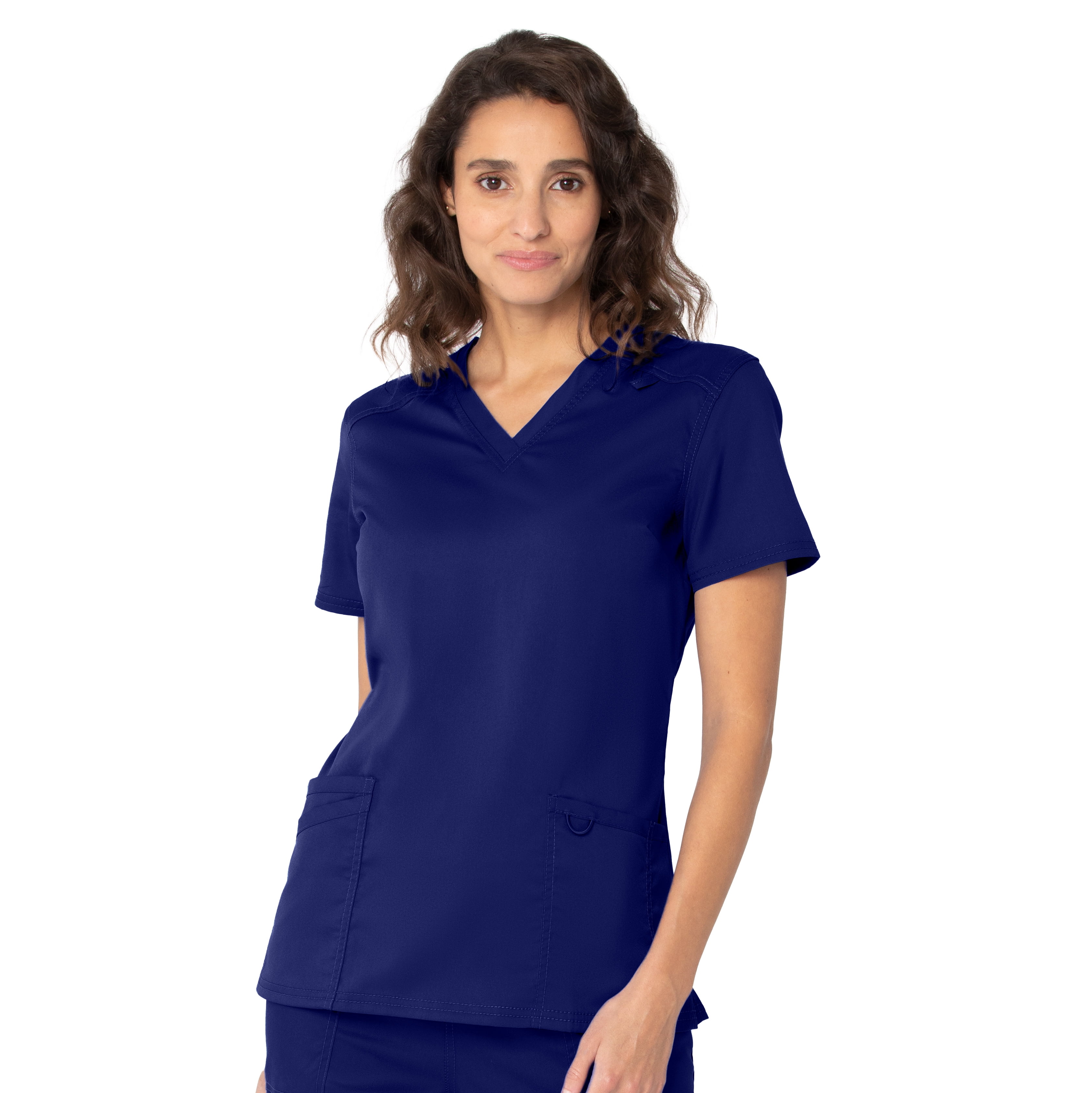 Landau ProFlex Haut de Sarrau pour Femmes : 3 Poches, Coupe Moderne Ajustée, Col en V Extensible 4169