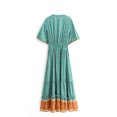 thumbnail image 2 of U.Vomade Robe Maxi Bohème de Plage en Rayonne à Imprimé Vintage pour Femme, Col en V, à Franges, Robe Bohème d'Été, 2 of 10