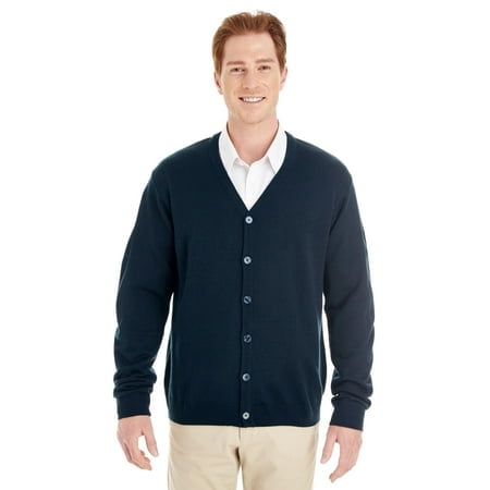 Harriton Men's Pilblocâ„¢ V-Neck Button Cardigan Sweater