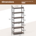 thumbnail image 3 of Gymax 6-Tier Bookshelf 71.5'' Industrial Tall Bookcase w/ Open Shelves for Study, 3 of 9