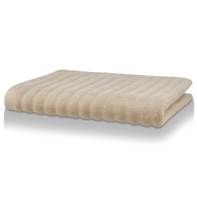Bouclair Serviette de Bain Côtelée Beige 28x56 Po (71x142 cm)