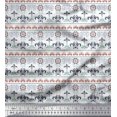 thumbnail image 1 of Soimoi Polyester Crepe Fabric Leaves & Floral Block Print Sewing Fabric Yard 52 Inch Wide, 1 of 3