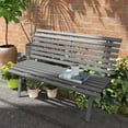 thumbnail image 2 of Outsunny 48.5" Garden Bench, Lightweight Aluminum Patio Bench, Grey, 2 of 10