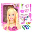 thumbnail image 1 of Makeup Pretend Playset Hairdressing Styling Head Doll Makeup Toy Makeup Pretend Playset For Children 17Pcs Hairdressing Styling Head Doll Makeup Toy Educational Toy Gift For Kids, 1 of 8
