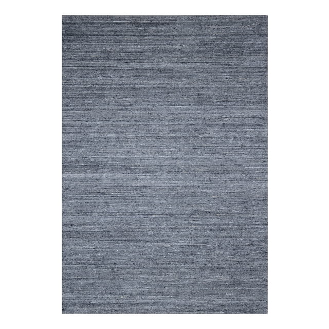 Tapis Rome Contemporain Transitionnel en Laine Gris Foncé Fait à la Main