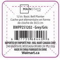 thumbnail image 4 of Mainstays Basic Bell Planter 12 inch Grey, Classic Design with Attached Tray Durable Weather Resistant Matte Finish, 4 of 4