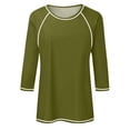 thumbnail image 5 of JIRNDf Chemises pour Femmes Hauts d'Été Tendance Manches Longues Col Rond Drôle Squelette Imprimé Coupe Ajustée T-Shirt Tunique T-Shirt pour Femmes Blouse Décontractée Vert Armée TTG, 5 of 5