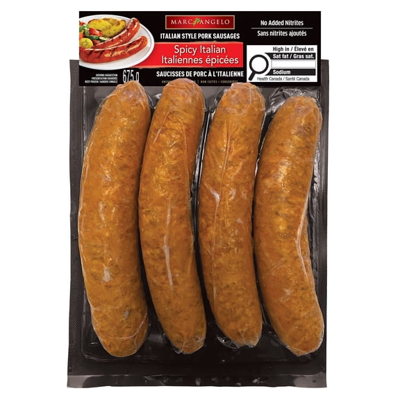 Marcangelo géant surgelé  Saucisses de Porc à l'Italienne Épicées 675G 675 g