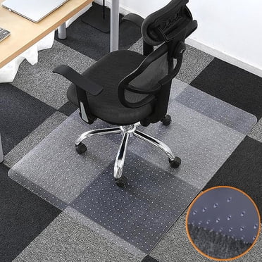 Office Chair Mat for Carpet Floor, 45" x 53" PVC Translucent Desk Chair Mat with Spikes Home Floor Protector Anti-Slip, Rectangle