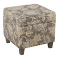 thumbnail image 1 of HomePop Square Storage Ottoman with Lift Off Lid, Gray Floral, 1 of 5