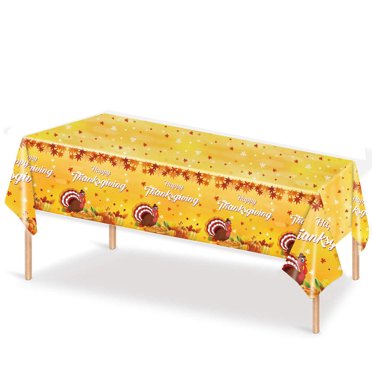 yulier Fall Thanksgiving Tablecloth Pumpkin Maple Leaf Table Cloth Autumn Harvest Rectangular Table Cover for Dinner Party Picnic Decor
