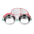 thumbnail image 1 of Guardoinrt Stainless Steel Kids Tableware Set Spoon Fork Cartoon Car Shape Compartment Design Baby Bowl Cutlery for Kitchen Red Car/Bowl/removable, 1 of 7