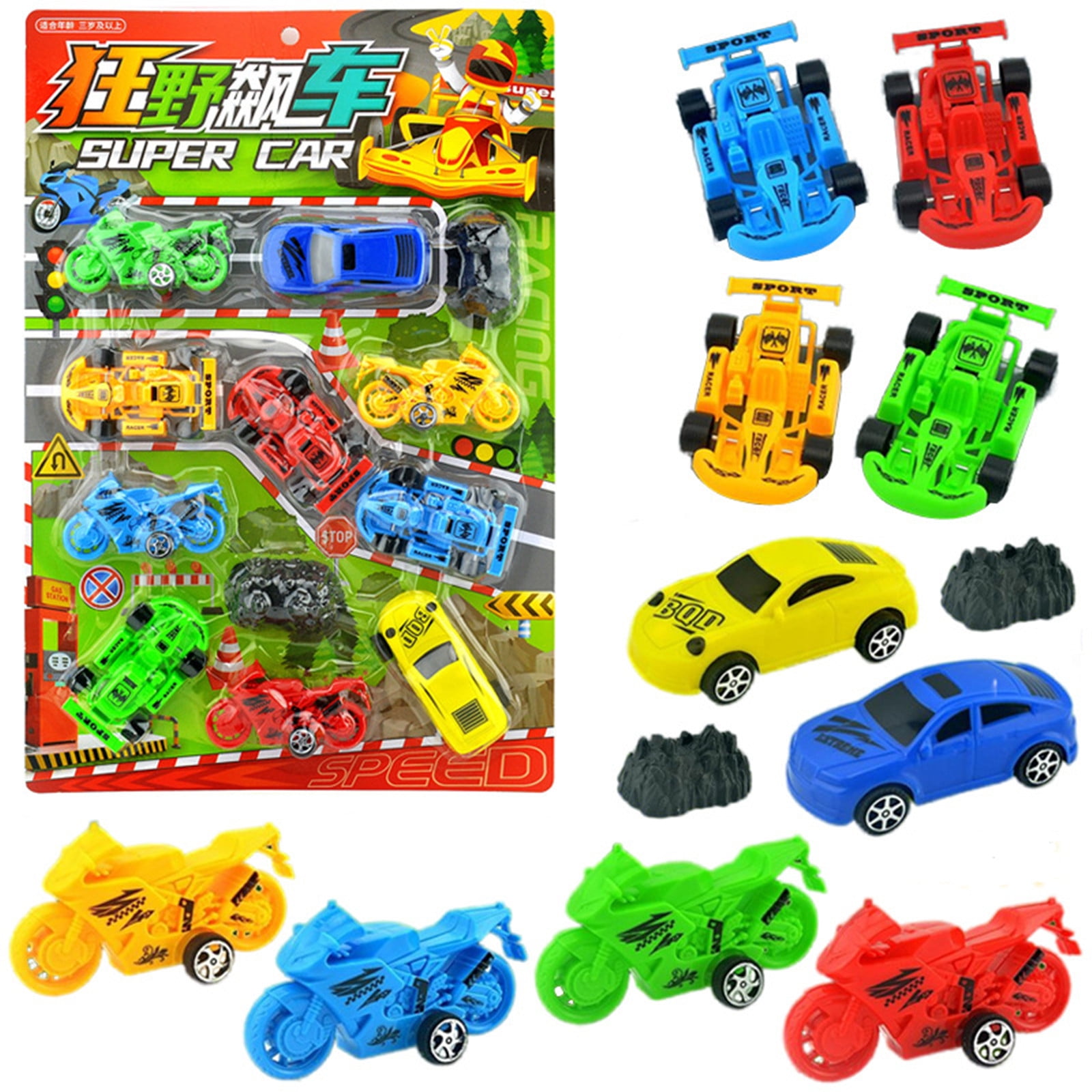 Cadeaux pour Enfants! Suncoda Jouets, 10 Pcs Moto Petite Voiture de Course Jouets Modèles de Voitures Assortis Adaptés pour Cadeaux et Fêtes pour Enfants Garçons et Filles Cadeaux Cadeaux pour Enfants! Suncoda Jouets, 10 Pcs Moto Petite Voiture de Course Jouets Modèles de Voitures Assortis Adaptés pour Cadeaux et Fêtes pour Enfants Garçons et Filles Cadeaux