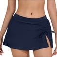 thumbnail image 1 of Women's High Waisted Ruched Swim Skirt Drawstring Split Tummy Control Tankini Swimsuit Bathing Suit Bottoms, 1 of 5
