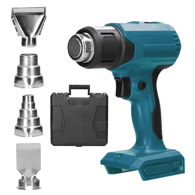 Amdohai Machine à Air Chaud Portative Sans Fil au Lithium Rechargeable Équipement de Chauffage Températures Réglables Outil Électrique avec 4 Embouts Compatible avec Batterie au Lithium Makita 18V