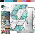 thumbnail image 1 of iPad PRO 9.7 Pouces [PRO 9.7 2016] A1673 A1674 MLPX2LL/A MLPW2LL/A MLPY2LL/A MLYJ2LL/A Antichoc Magnétique Support à Double Angle avec Couverture Imprimée à Motif Nid d'Abeilles - Marbre Vert, 1 of 7