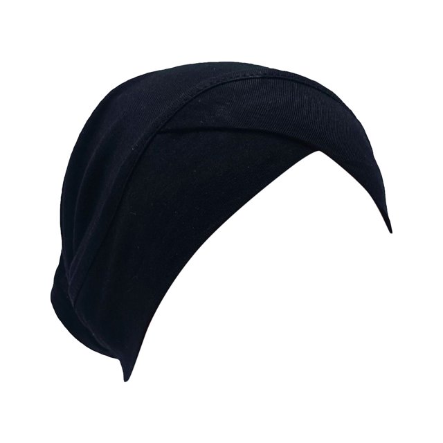 Black Heardband Women Casual Multicolor Forehead Cap Fashion Solid Color Hijab Muslim Base Cap