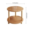 thumbnail image 3 of Beige Round Wood Side Table For Living Room Bedroom With Sturdy Structure And Double Layer Storage Compact Furniture Design 20.87X15.75X15.75 Inches Beige, 3 of 6