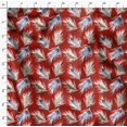 thumbnail image 4 of Soimoi Red Viscose Chiffon Fabric Print Feather Fabric Prints By Yard 42 Inch Wide, 4 of 6