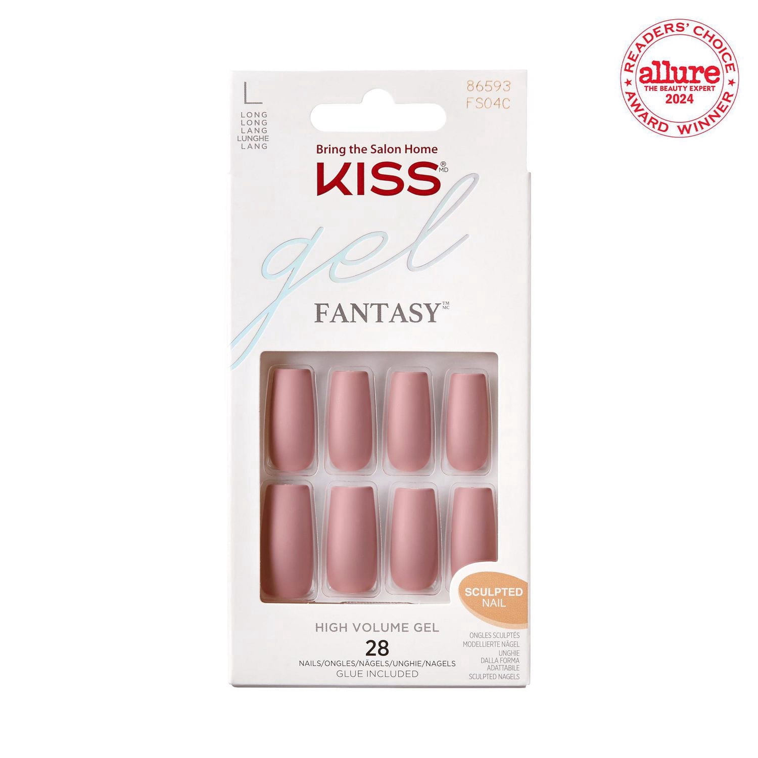 KISS Gel Fantasy - Fake Nails, 28 Count, Long