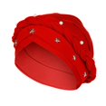 thumbnail image 4 of Women Beading Braid India Hat Muslim Ruffle Cancer Chemo Beanie Turban Wrap Cap, 4 of 9