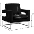 thumbnail image 4 of Meridian Furniture Noah Black Velvet Accent Chair, 4 of 10