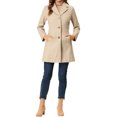 thumbnail image 2 of INSPIRE CHIC Manteaux d'Hiver Longs pour Femmes à Simple Boutonnage, Revers Cranté, Blanc Crème m, 2 of 5