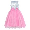 thumbnail image 1 of Robe de Demoiselle d'Honneur Rose à Sequins pour Filles 4 Ans, 1 of 6