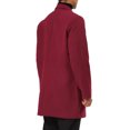thumbnail image 3 of INSPIRE CHIC Men's Coat Notched Lapel Single Breasted Mid-Weight Long Sleeve Coat L Burgundy, 3 of 7