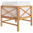 thumbnail image 3 of vidaXL Corner Sofa with Cream Cushions Solid Teak Wood, 3 of 5