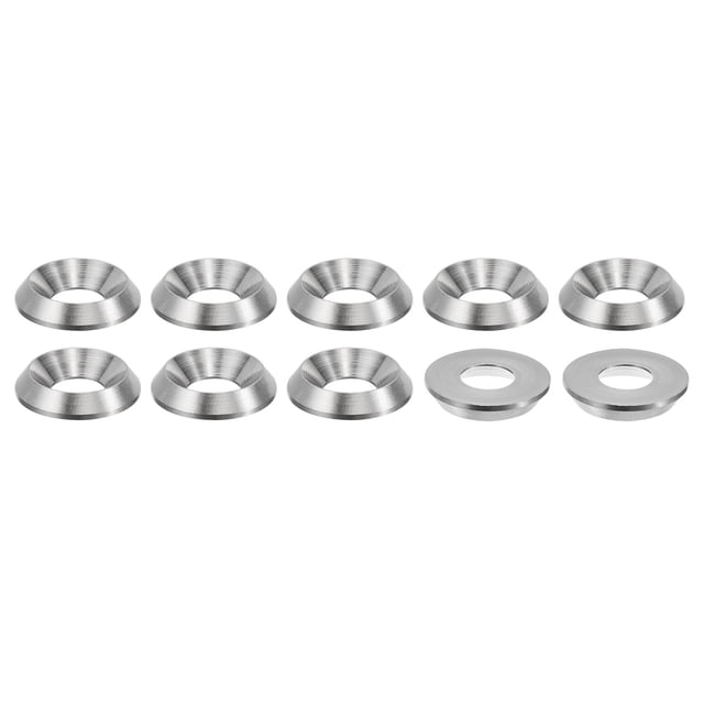 Unique Bargains Rondelle à Fraisage M6 15mmx2.8mm en Acier Inoxydable 304, Rondelle de Coupe de Finition, Joint de Tête de Vis/boulon, Lot de 10